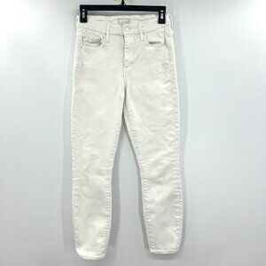 Mother Jeans The Looker Crop White Skinny Stretch Jeans Women's 25